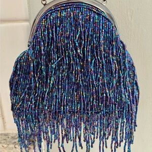 Beaded Blue Clutch